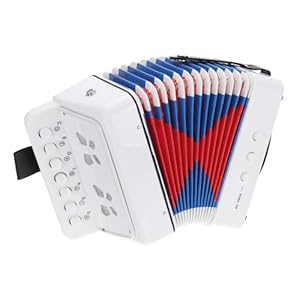 Sourcing Map Knopfakkordeon 10 Tasten Weiß