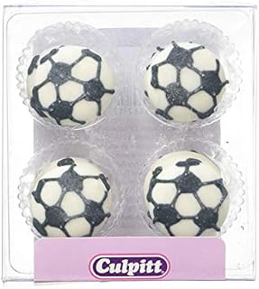 Culpitt Football Sugar Pipings - Edible Football Cake Decorations - Pack of 12