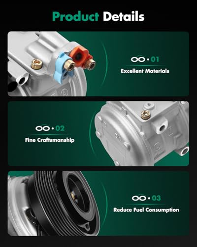 Image of SCITOO A /C Compressor with Clutch for Hyundai for Tucson 2.7L 2005 2006 2007 2008 2009, Fast Cooling Air Conditioner Compressor for Kia Sportage 2.7L 2005 2006 2007 2008