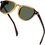 KANASTAL Gafas de Sol Verde Oscuro Hombre y Mujer Polarizadas Pequeñas Clásicas Retro Vintage Protección UV400 Conducir Sunglasses - Lentes Cristal Verde