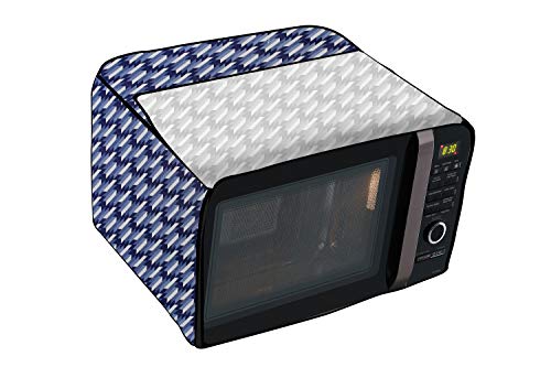 Image of Stylista Microwave Oven Cover for LG 20 L Grill MH2044DB Symmetric Pattern Blue