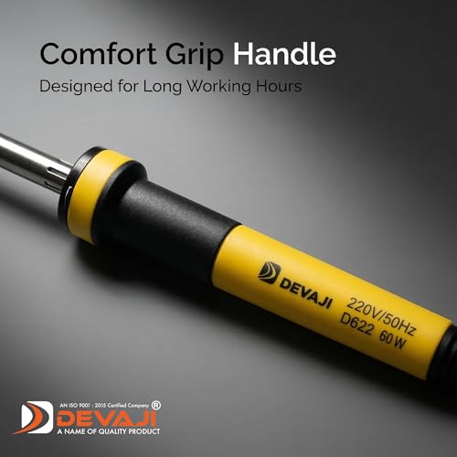 Image of DEVAJI 622 40W Soldering Iron 220V Fast Heating Electric | Copper Tip, Indicator Light, Heat Resistant Grip | Mobile Repair, PCB, Electronics, Circuit Board Tool