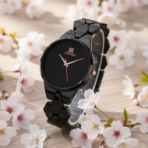 Image of IIK COLLECTION Watch for Women Round Dial |Analogue Quartz Movemnet Ladies Watch|Long Battery Life|Stainless Steel Adjustable Bracelet Chain Strap|Fancy Clasp Safety Watch for Woman
