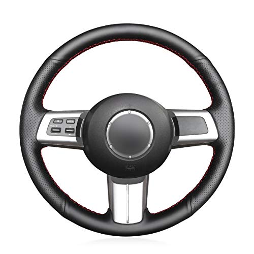 MEWANT Steering Wheel Wrap for Mazda MX-5 Miata 2006-2015 RX-8 2009-2011 CX-7 2007-2009 DIY Hand Sewing Black Artificial Leather