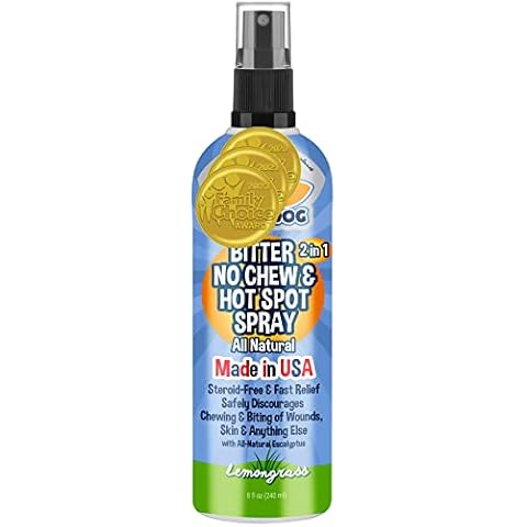 Bodhi Dog New Bitter 2 in 1 No Chew & Hot Spot Spray | Natural Anti-Chew Remedy Better Than Bitter Apple | Safe on Skin, Wounds and Most Surfaces | Made in USA (8 Fl Oz) Cover