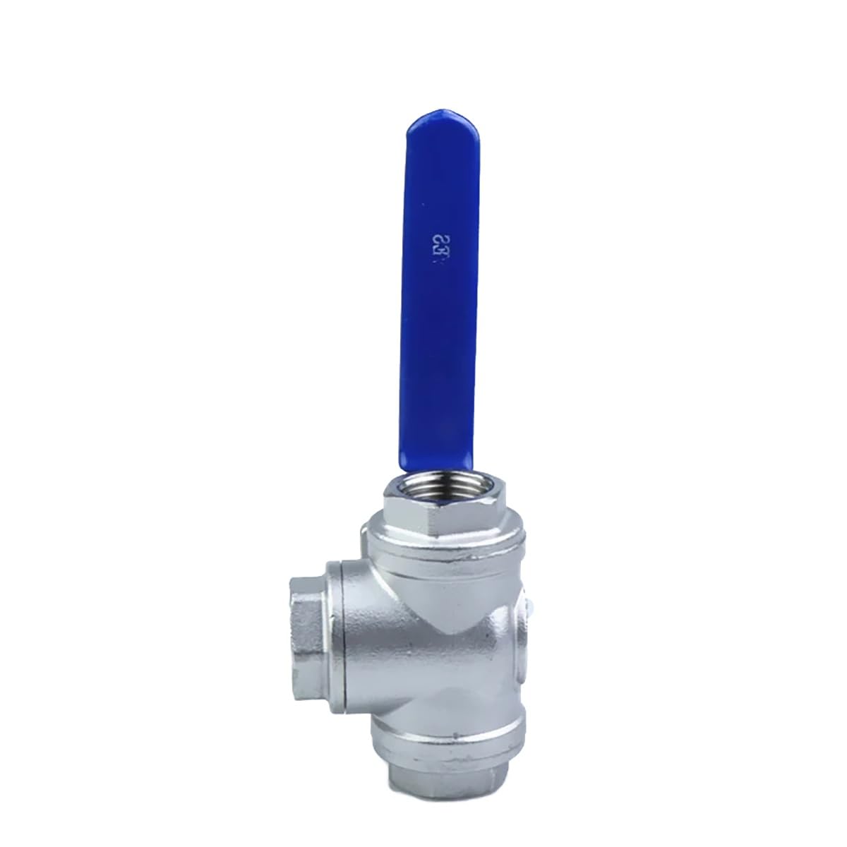 Kit de válvula de bola de 3 vías de acero inoxidable, válvulas de control gruesas tipo T con mango, interruptor de agua de rosca hembra, para conexiones de tubería de 1/4 a 2 pulgadas