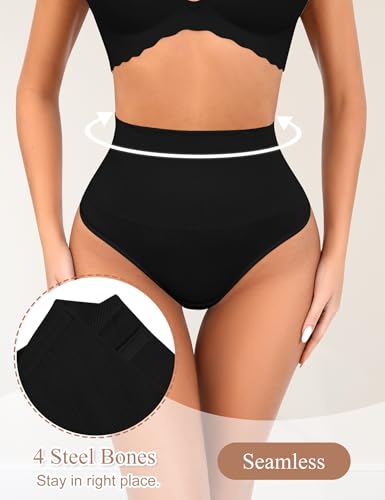 Image of Sarin Mathews Tummy Control Thong Shapewear for Women High Waisted Cotton Body Shaper Panties Underwears