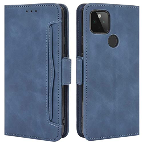 HualuBro Handyhülle für Google Pixel 4a 5G Hülle Leder, Flip Hülle Cover Stoßfest Klapphülle Handytasche LederHülle Schutzhülle für Google Pixel 4a 5G 2020 Tasche (Blau)