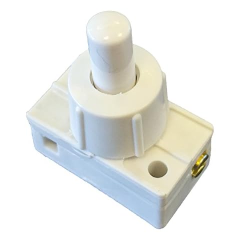 White Push Switch On/Off 2 AMP easy to fit Cover