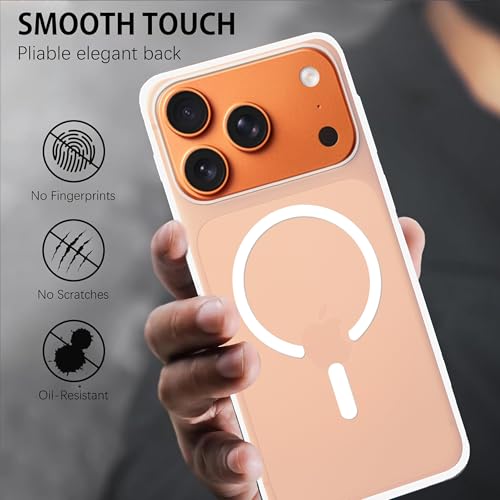 Image of amazon basics Luxury Paper Thin Case Cover for iPhone 17 Pro | Matte Finish | Compatible with magsafe | (White, iPhone 17 Pro)