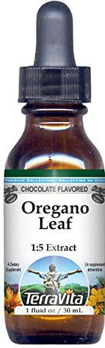 TerraVita Extracto líquido de glicerita de hoja de orégano (15) - Sabor a chocolate (1 oz, ZIN 522785)