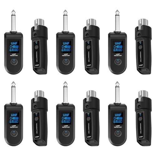 Liaison XLR sans fil UHF pour supprimer les câbles de microphones dynamiques 6 ensembles