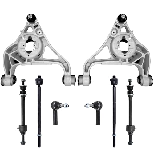 Image of Detroit Axle - RWD 8pc Front End Control Arms Kit for 2013-2018 Ram 1500, 2019-2024 1500 Classic, 2 Lower Control Arms with Ball Joints Assembly 4 Outer & Inner Tie Rods 2 Sway Bars Replacement
