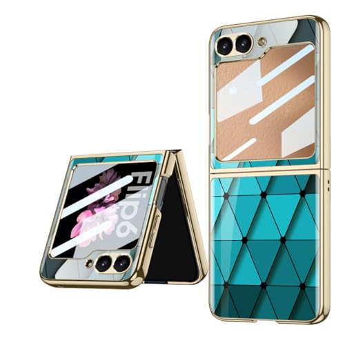 Coque Galaxy Z Flip 6 5G protection verre 9H housse rigide mince pour téléphone portable
