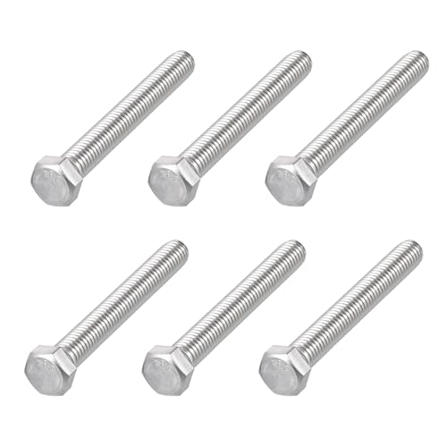 Image of METALLIXITY Hex Head Bolts (7 /16-14 x 3-1 /2 inch) 6Pcs, 304 Stainless Steel 18-8, Fully Threaded, External Hex Drive, Plain Finish, Hex Head Screw Bolt, Silver