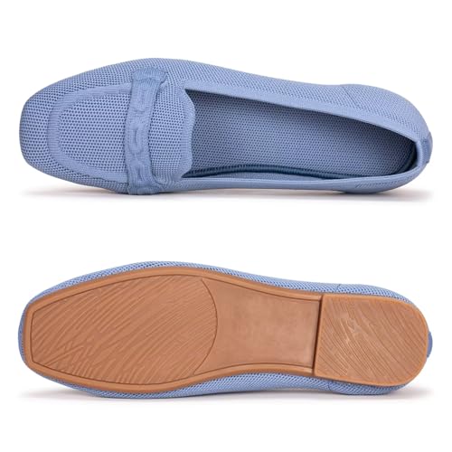 Image of Frank Mully Women's Loafer Flats Square Toe Comfortable Office Work Shoes, Cute Penny Loafer Slip On Walking Driving Shoes