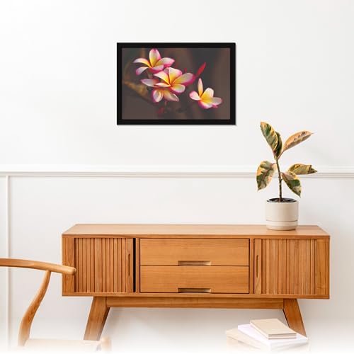 Image of Mad Masters Flower Nature Beauty Painting Aesthetic Hanging Photo Frame Decorative Item Home Decoration and Wall Decor for Living Room and Bedroom (MM 2835, 45.7L x 30.5W cm, Paper, With Plexi Glass)