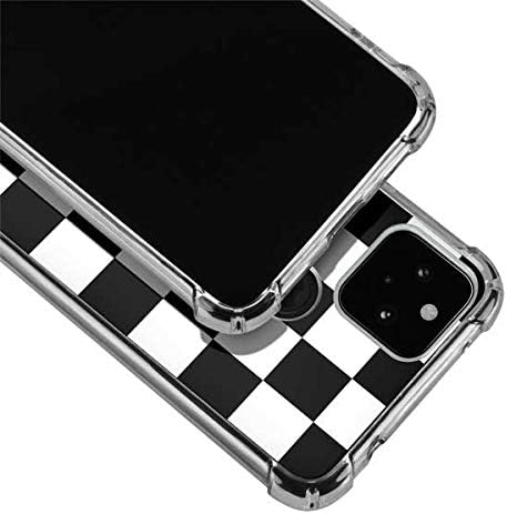 Skinit Clear Phone Case Compatible with Google Pixel 4a 5G - Black and White Checkered Design