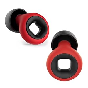 Quiet Bouchons d’oreille pour la réduction du bruit – Protections auditives super douces et réutilisables, pour le sommeil et la sensibilité au bruit – 8 embouts en XS/S/M/L – SNR 26dB (Red-Black)