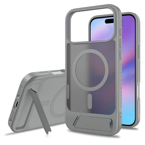 ���C�P�[�X For IPhone 17/17Air/17Pro/17Pro Max �p�A�R�������ی�J�o�[�������}�b�g�ϏՌ��d�b�J�o�[(Grey,17)