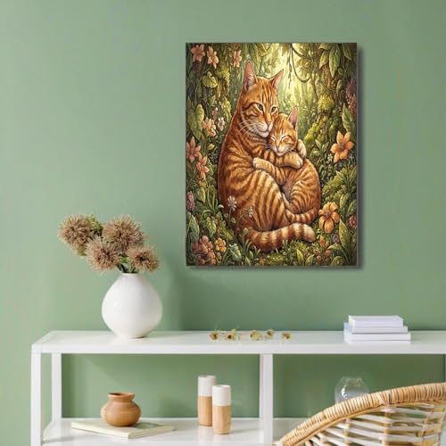 Impression sur toile animaux de la jungle grand format 80x120 cm chat orange mural