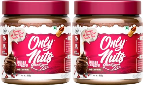 Image of Doctors Choice Only Nuts High Protein Peanut Butter | Nutty Choco Fudge Flavour | 23g Protein Spread | No Fillers | No Palm Oil | Healthy Nut Butter | 350g (Pack of 2)