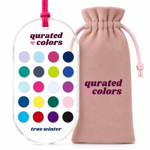 Seasonal Color Analysis Card – Acrylic Color Palette Guide for Shopping, Makeup & Outfits with Velvet Pouch (True Winter)