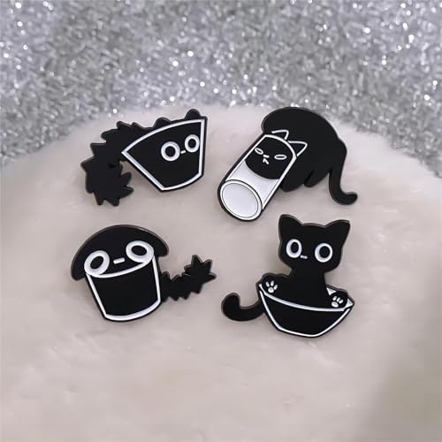 Image of Creative Cat Themes Enamel Pins Set - Lovely Cats Brooch Pin for Backpack Bag Hat, Gifts for Cats Lover