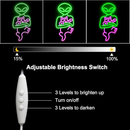 Image of Alien Cat Neon Sign Dimmable LED LED Light for Bedroom Man Cave Bar Decor