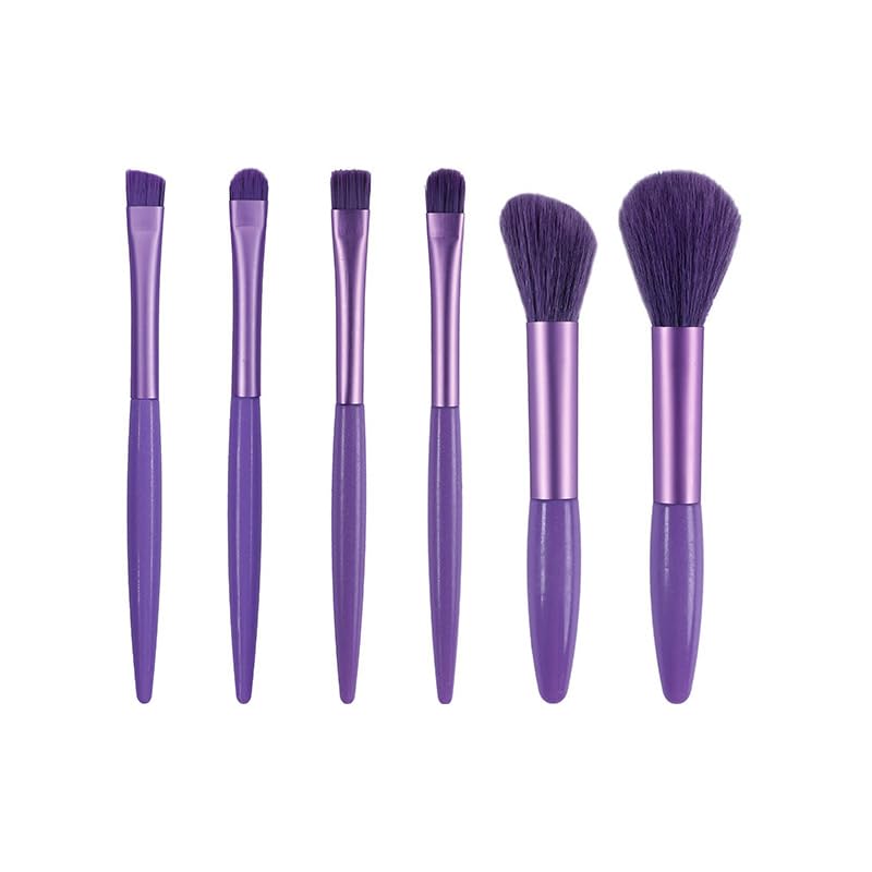 Set of 6 Mini Makeup Brush Set, Professional Travel Foundation Brush Kit, Eyeshadow Brush, Blending Brush for Mixing, Fixing and Applying Liquid, Creams and Powder Cosmetics