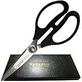 Syosaku Japanese Best Sharp Kitchen Scissors for Food Cooking All Purpose Heavy Duty Separable Come Apart Micro Serrated Stainless Steel Dishwasher Safe 8 inch Kitchen Shears for Food and Meat