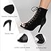 Imagen de Ceciloroda Mujer Heeled Burju Baile Zapatos Peep Toe Mesh Botines Stiletto Gladiador Sandalias Comfy Dressy Sandalias Ballrrom Cordones Black Size 38