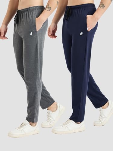 Image of Modeve Men Solid Cotton Blend Track Pant for Summer Pack of 2