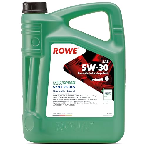 ROWE SUNSPEED SYNT RS DLS SAE 5W-30, 5 Liter - Mehrbereichs-Motorenöl, biosynthetisch für Pkw mit Partikelfilter, Art. Nr. 4920118