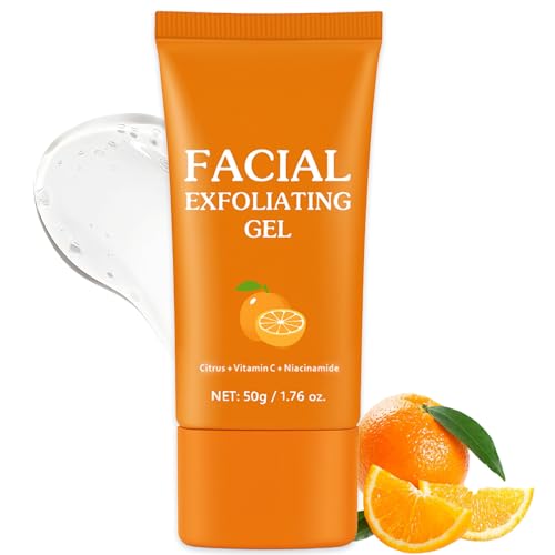 Vitamin C Orange Peeling Gel mit Niacinamid, Exfoliating & Brightening Gel sanftes Gesichtspeeling, Hyaluron Peeling Gesicht für Tiefenreinigung & Porenverfeinerung, entfernt abgestorbene Hautzellen