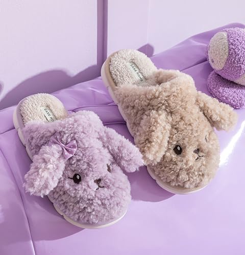 Thick Bottom Fluffy, Women's Winter, Autumn Couple Slippers - Cute indoor animal slippers with PVC sole and plush upper. Keep your feet warm and cozy!4
