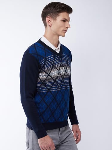 Image of Pivl Men's Winter Geometric Print Sweater - Warmth and Style for The Season||Winterwear||