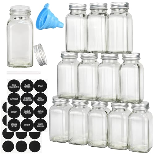 DkOvn 12pcs Glass Spice Jars, 4oz Empty Spice Jars...