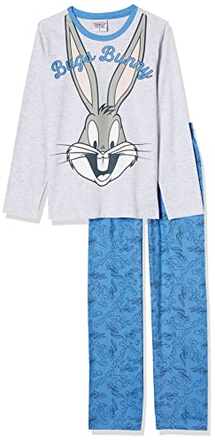 Conj. de Pijamas Manga Longa C/Calça, Meninos, WB - Pernalonga, Mescla/Azul, 06