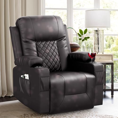 Sillón reclinable con masaje tapizado en cuero PU