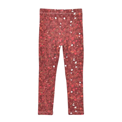 KLL Red Glitter Texture Toddler Baby Girl Athletic Leggings Stretch Full Length Leg Yoga Pants Running2