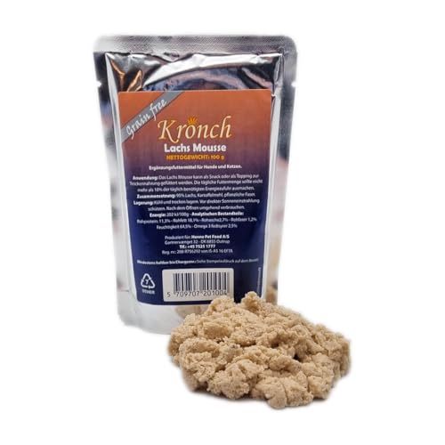 Kronch - Mousse de salmón de gallina para mascotas, 100 g