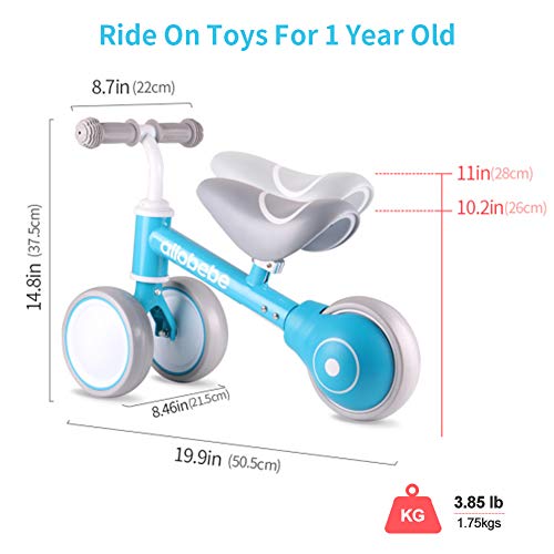 Allobebe Baby Balance Bike, Toddler Bikes Walker Bicycle For 12-36 Months Walker Toy For Boy 1-Year-Old Gifts To Scoot Around With Adjustable Seat Smooth Silent 3 Wheels #TOP1