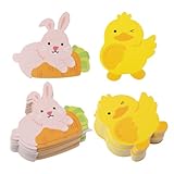 Ximimark 1set/100pc Cute Little Yellow Duck +Bunny Party Lollipop Decoration Card Christmas Decoration Supplies Easter Gift