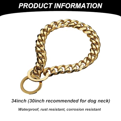 Collier anti-traction pour chiens en chaîne acier de 86 cm pour la sécurité des petits chiens