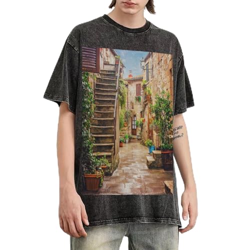 T-shirt surdimensionné homme au look vintage délavé et col rond