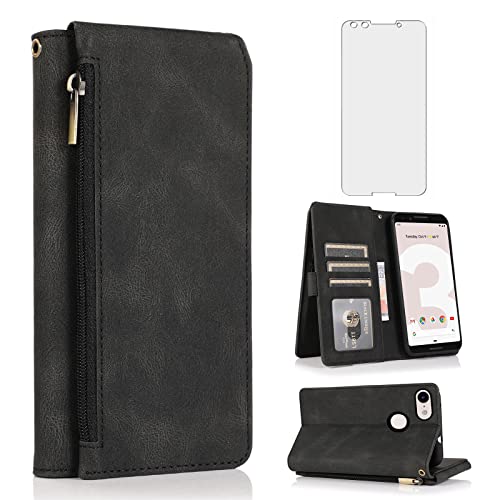 Protection Google Pixel 3 XL portefeuille femme avec porte-cartes zippé