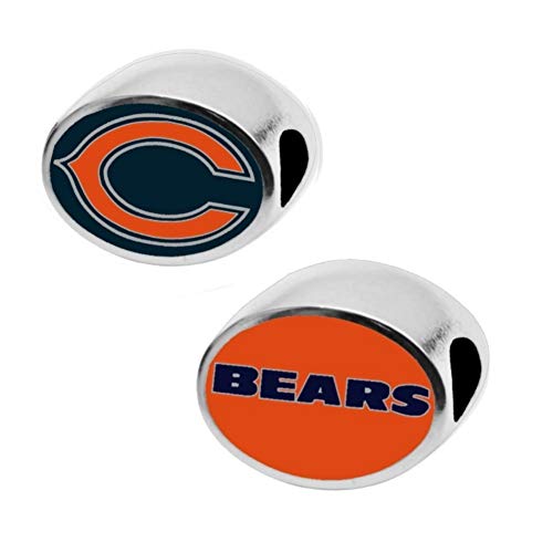 Final Touch Gifts Chicago Bears 2-Sided Bead Fits Compatible with Pandora Style Bracelets
