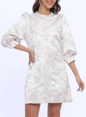 Image of Ladyful Women's Floral Jacquard Dress Cocktail Mini Shift Dresses