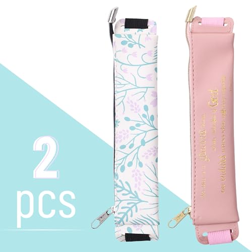 Mr. Pen - Adjustable Leather Pen Holder, 2 Pcs, 8" x 1.5"